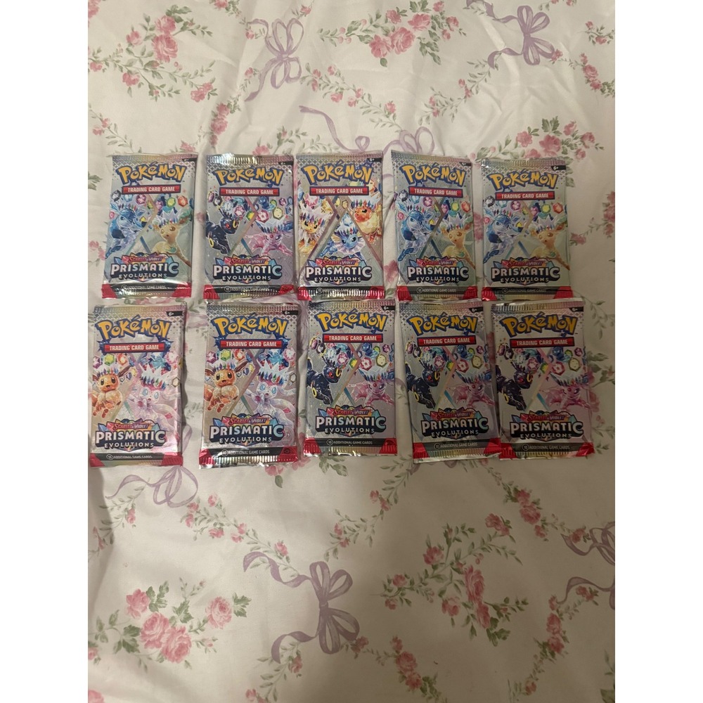10 Pokemon Scarlet & Violet Prismatic Evolutions Booster Packs TCG Sealed Lot